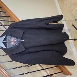 Oak Hill Men's Black Wool Blend Zip-Up Jacket Coat Size 2XL